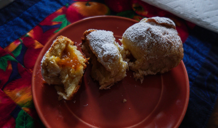Buchteln, Austrian apricot-filled buns. Photo by Jason Pramas. Copyright 2023 Jason Pramas.